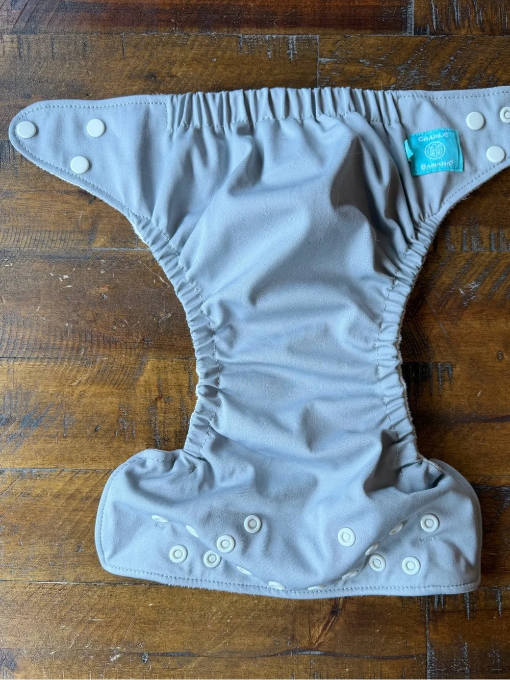 Charlie Banana Gray Snap Cloth Diaper